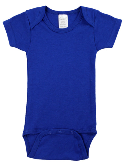 Blue Interlock Short Sleeve Bodysuit Onezie 0010.Blue