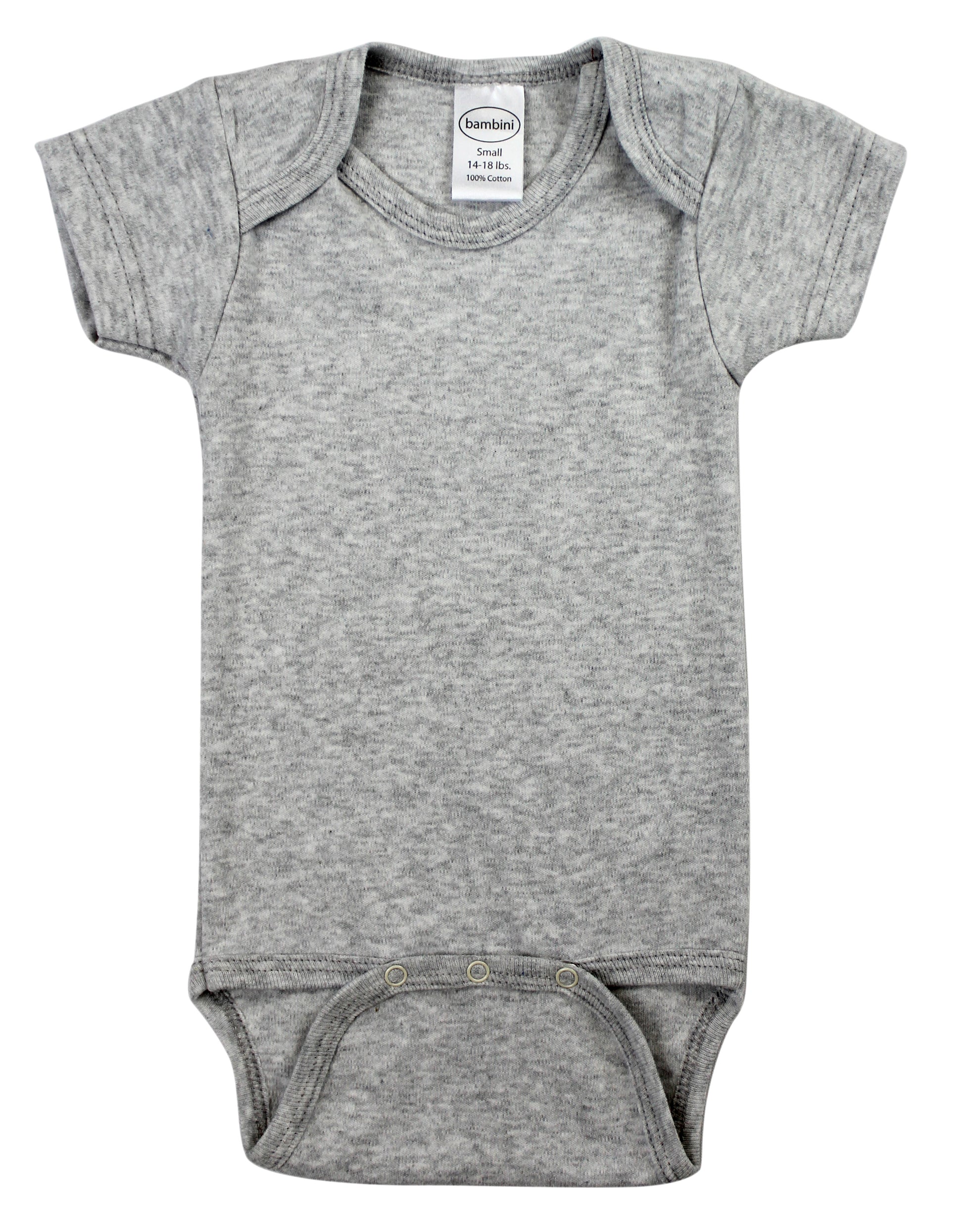 Grey Interlock Short Sleeve Bodysuit Onezie 0010.Grey