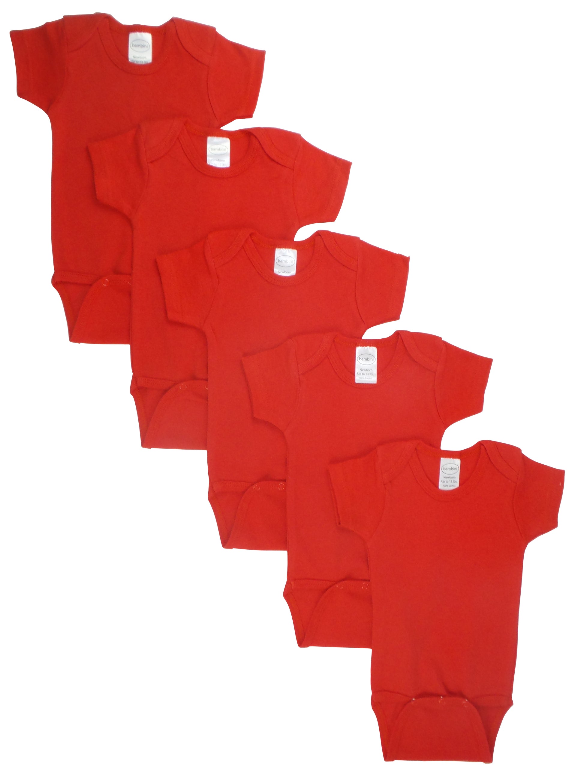 Red Bodysuit Onezies (Pack of 5) 0010.Red.5