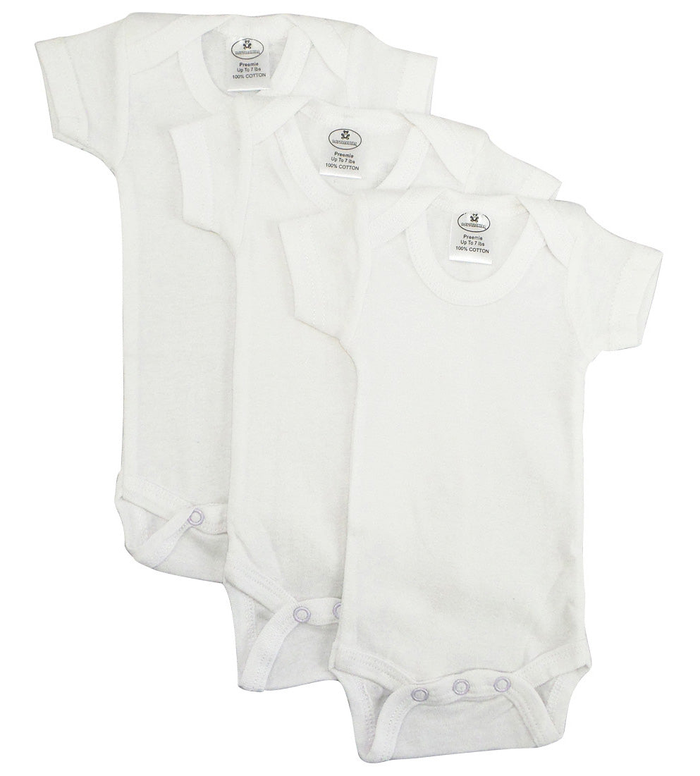 White Short Sleeve One Piece 3 Pack 001PreemiePack