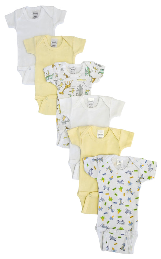 Baby Boy, Baby Girl, Unisex Short Sleeve Onezies Variety (Pack of 6) NC_0229