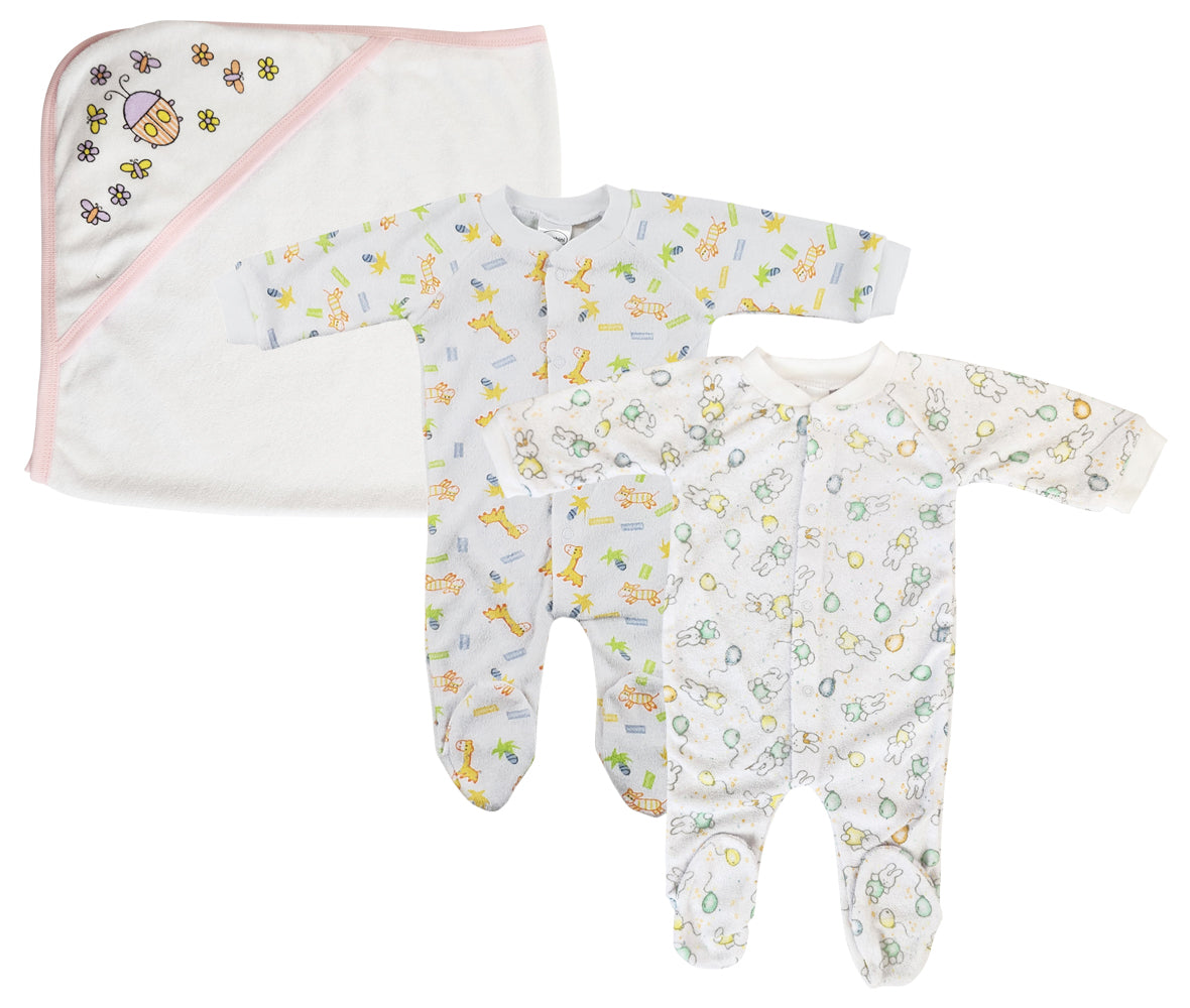 Girl Closed-toe Sleep & Play (Pack of 3 ) NC_0724