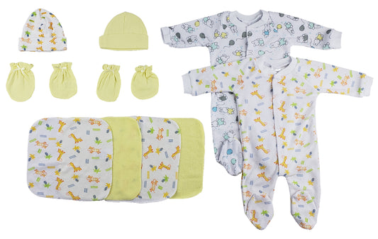 Sleep-n-Plays, Caps, Mittens and Washcloths - 9 pc Set CS_0021