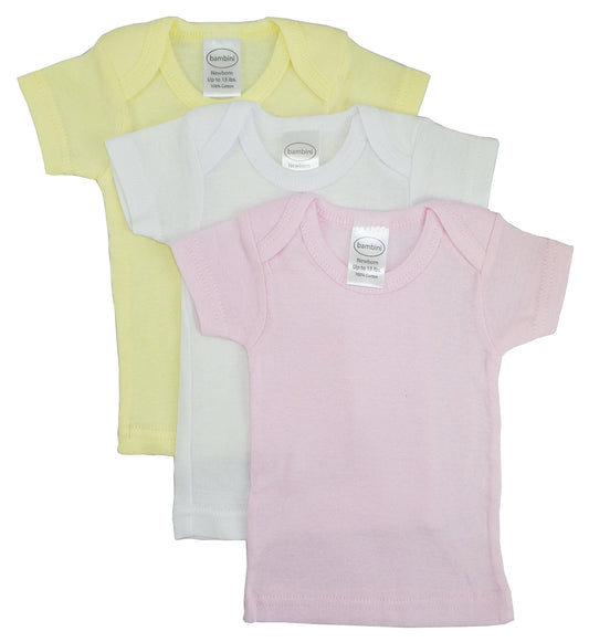 Girls Pastel Variety Short Sleeve Lap T-shirts - 3 Pack 057Pack