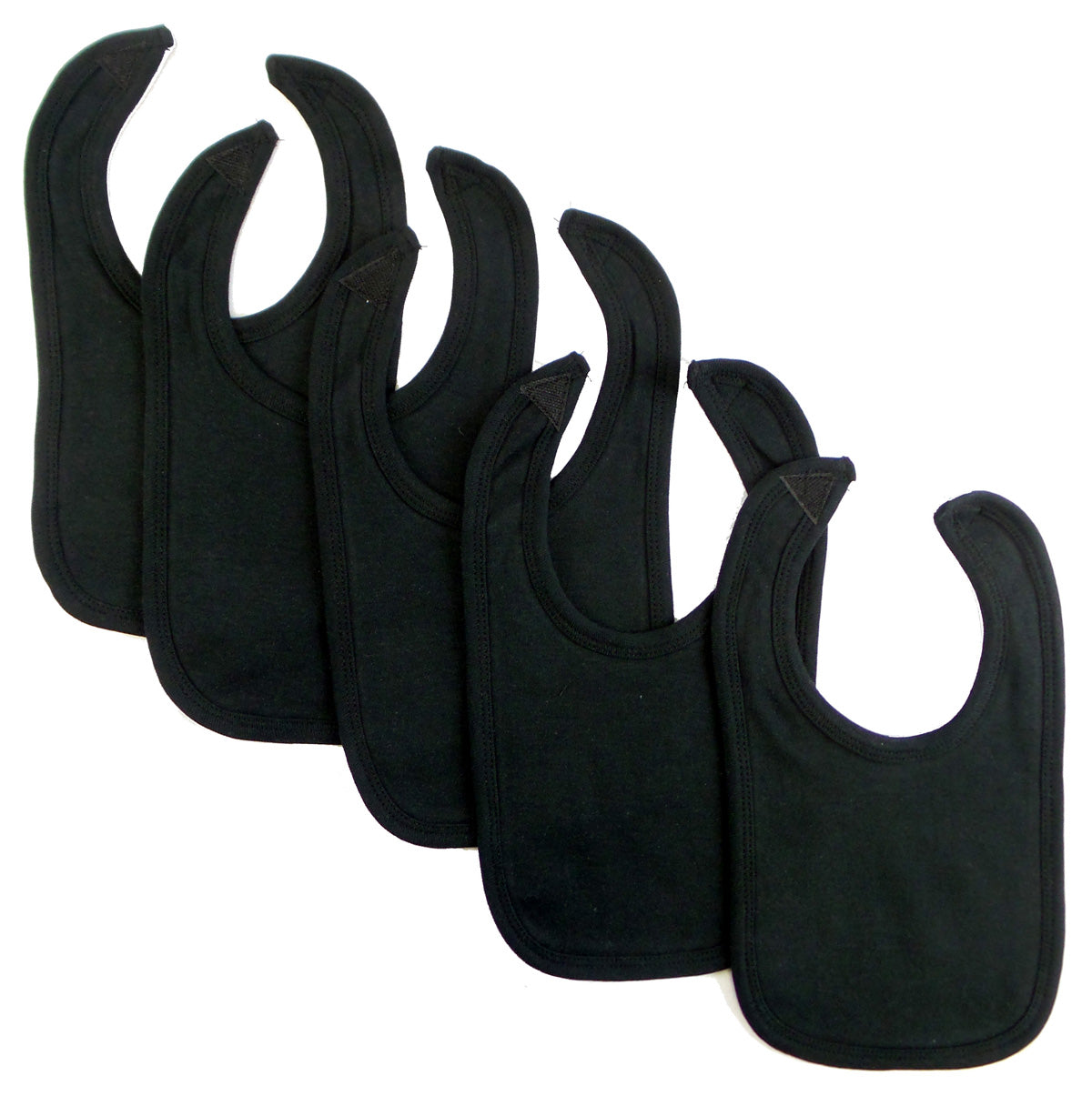 Black Interlock Bib (Pack of 5) Black.1023.5.Packs