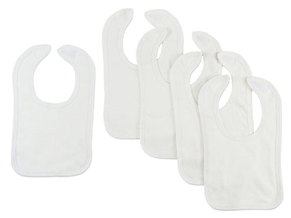 White Interlock Bib (Pack of 5) White.1023.5.Packs