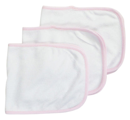 Baby Burpcloth With Pink Trim (Pack of 3) Pink.1025.3.Pack