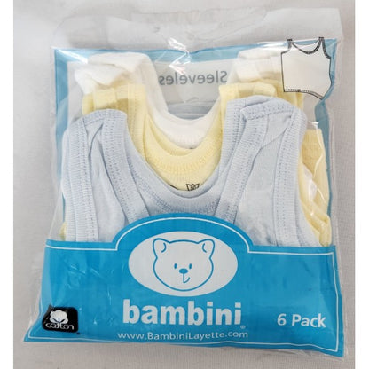 Bambini Boys Six Pack Pastel Tank Top 0356Pack