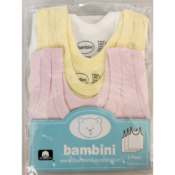 Bambini Girls Pastel Tank Top 3 Pack 036Pack