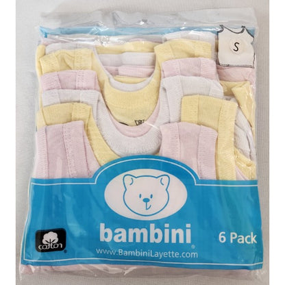 Lot de six débardeurs pastel pour filles Bambini 0366Pack