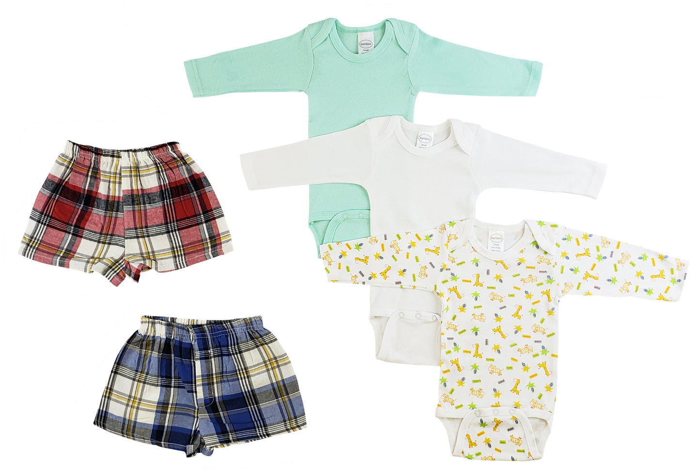 Infant Boys Long Sleeve Onezies and Boxer Shorts CS_0221