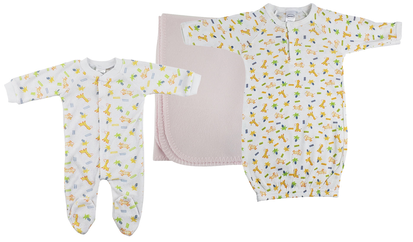 Girls Newborn Baby 3 Pc Layette Sets NC_0961