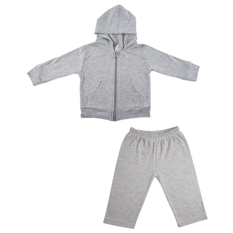 Grey Interlock Sweat Pants and Hoodie Set 419Set