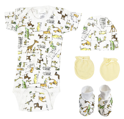 Unisex Newborn Baby 4 Pc Layette Sets NC_0566