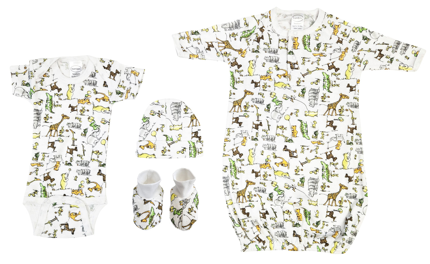 Unisex Newborn Baby 4 Pc Layette Sets NC_0581