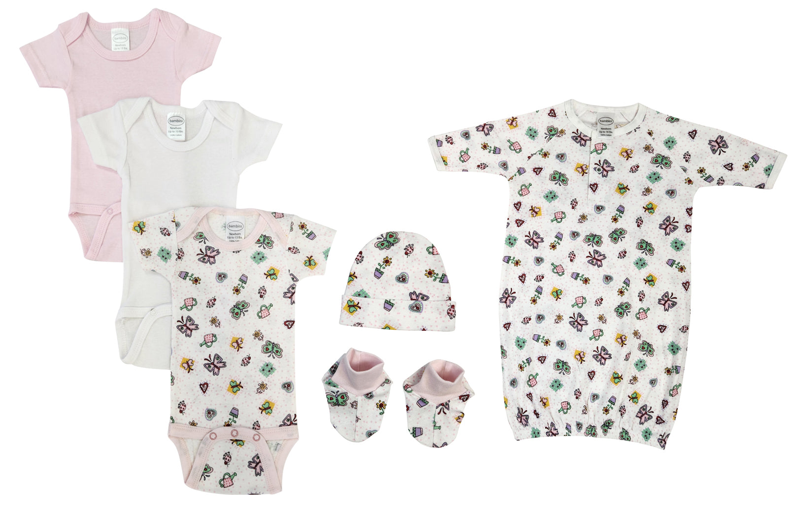 Newborn Baby Girl 6 Pc Layette Sets NC_0584