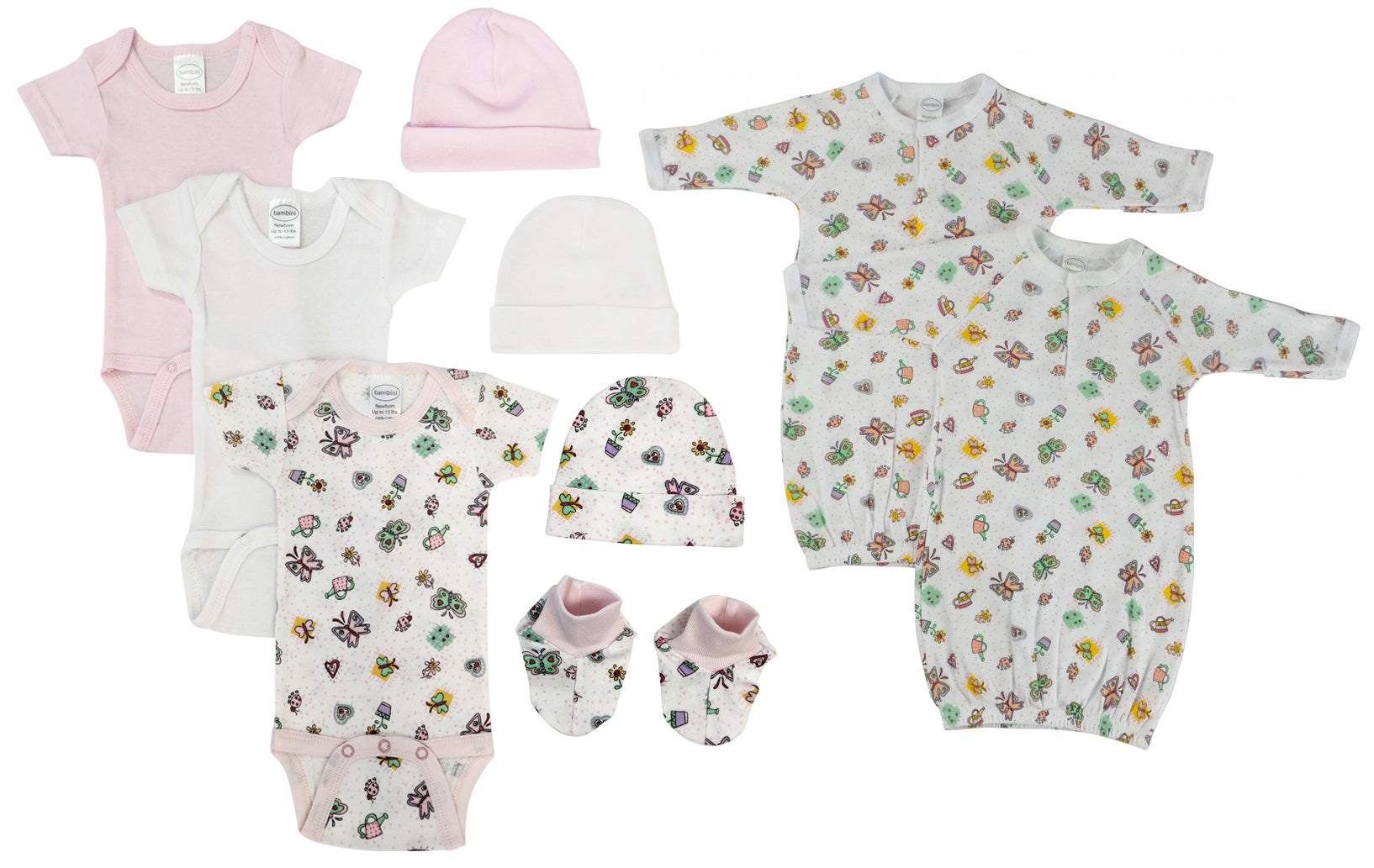 Newborn Baby Girl 9 Pc Layette Sets NC_0591