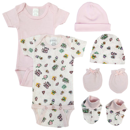 Newborn Baby Girl 6 Pc Layette Sets NC_0597