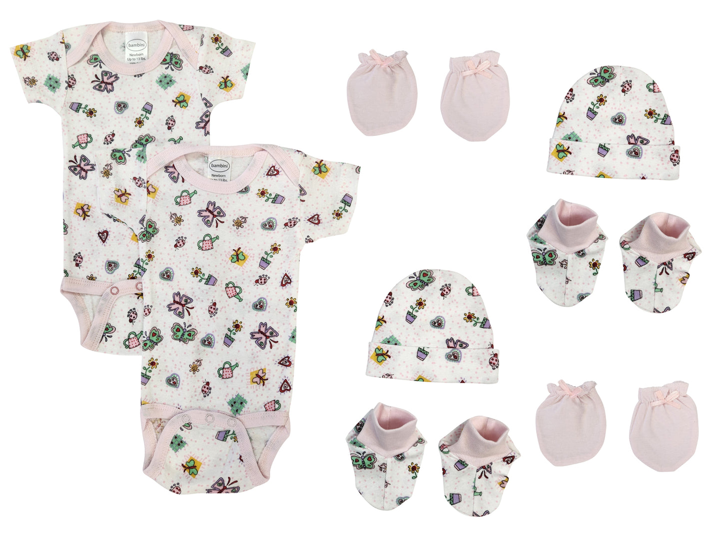 Newborn Baby Girl 8 Pc Layette Sets NC_0618