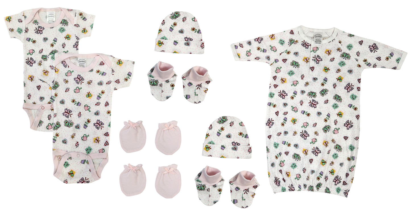 Newborn Baby Girl 9 Pc Layette Sets NC_0620