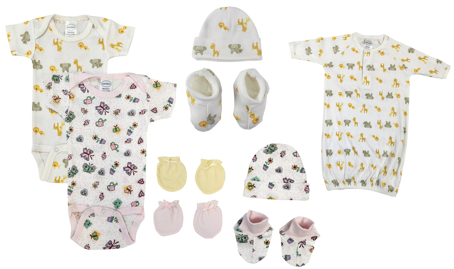 Newborn Baby Girl 9 Pc Layette Sets NC_0631