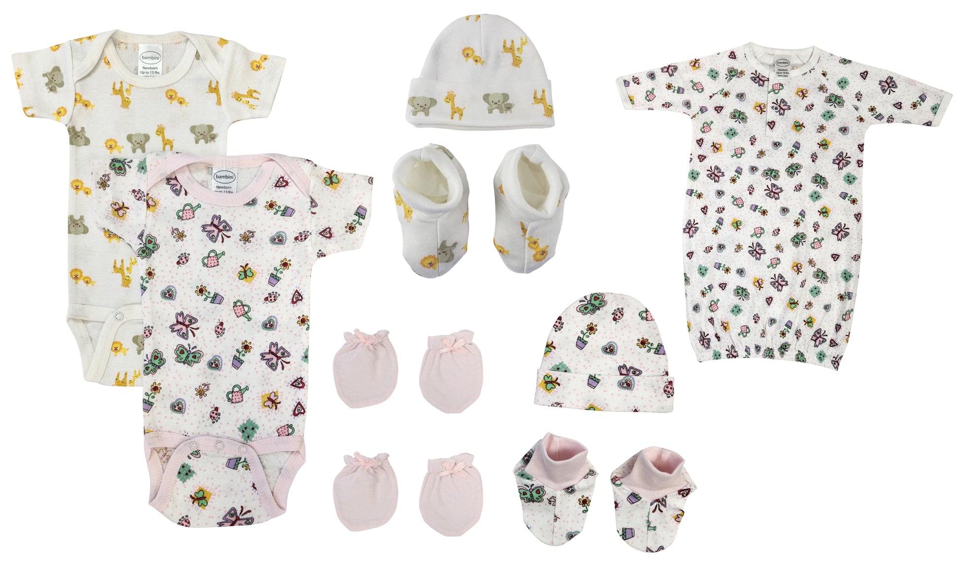 Newborn Baby Girl 9 Pc Layette Sets NC_0635