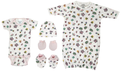 Newborn Baby Girl 5 Pc Layette Sets NC_0637