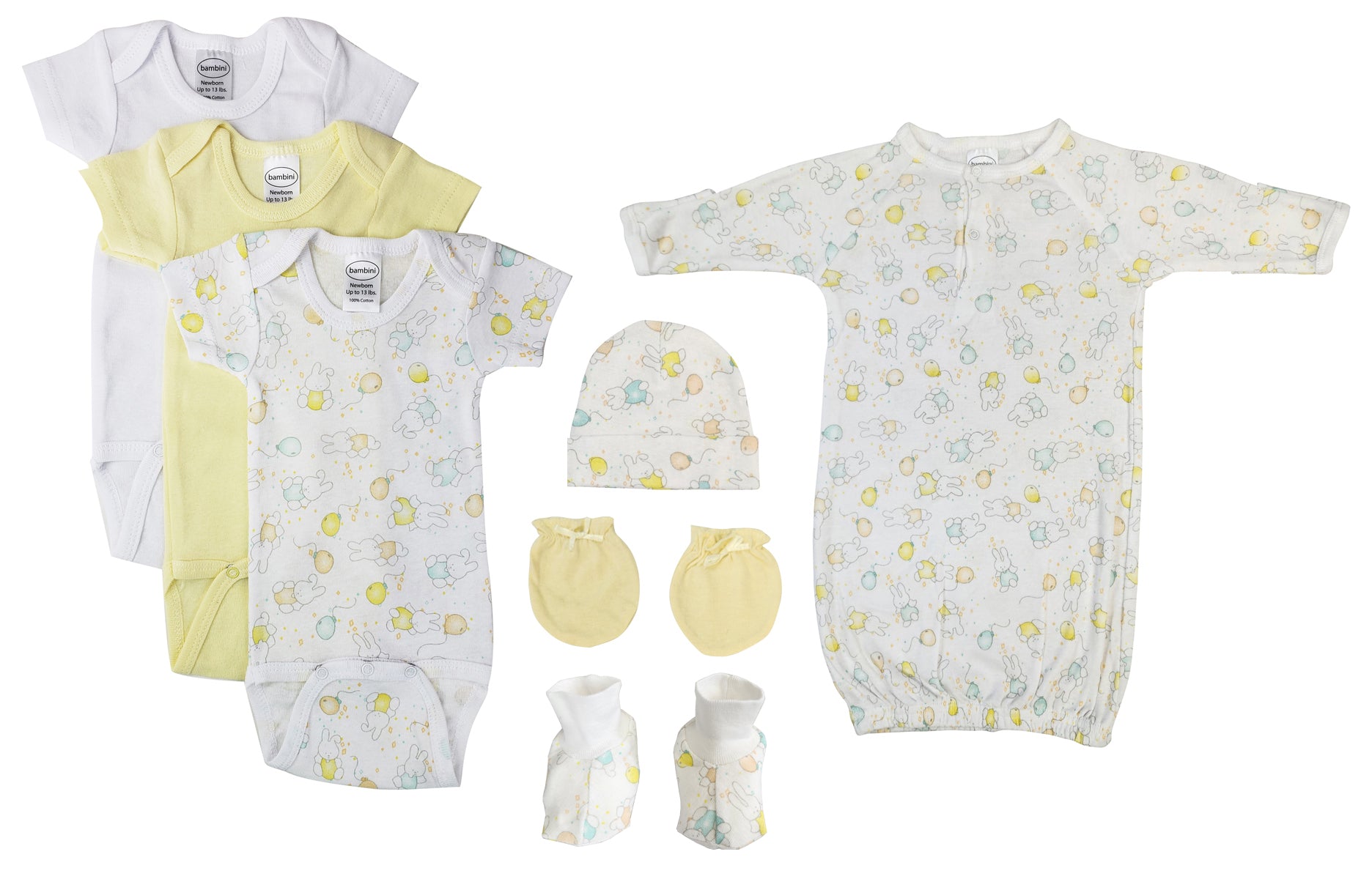 Unisex Newborn Baby 7 Pc Layette Sets NC_0641