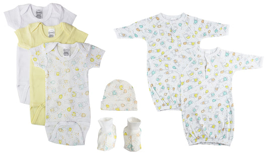 Unisex Newborn Baby 7 Pc Layette Sets NC_0642