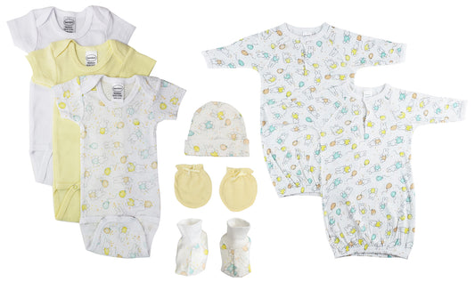 Unisex Newborn Baby 8 Pc Layette Sets NC_0643