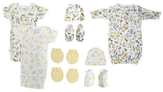 Unisex Newborn Baby 9 Pc Layette Sets NC_0652