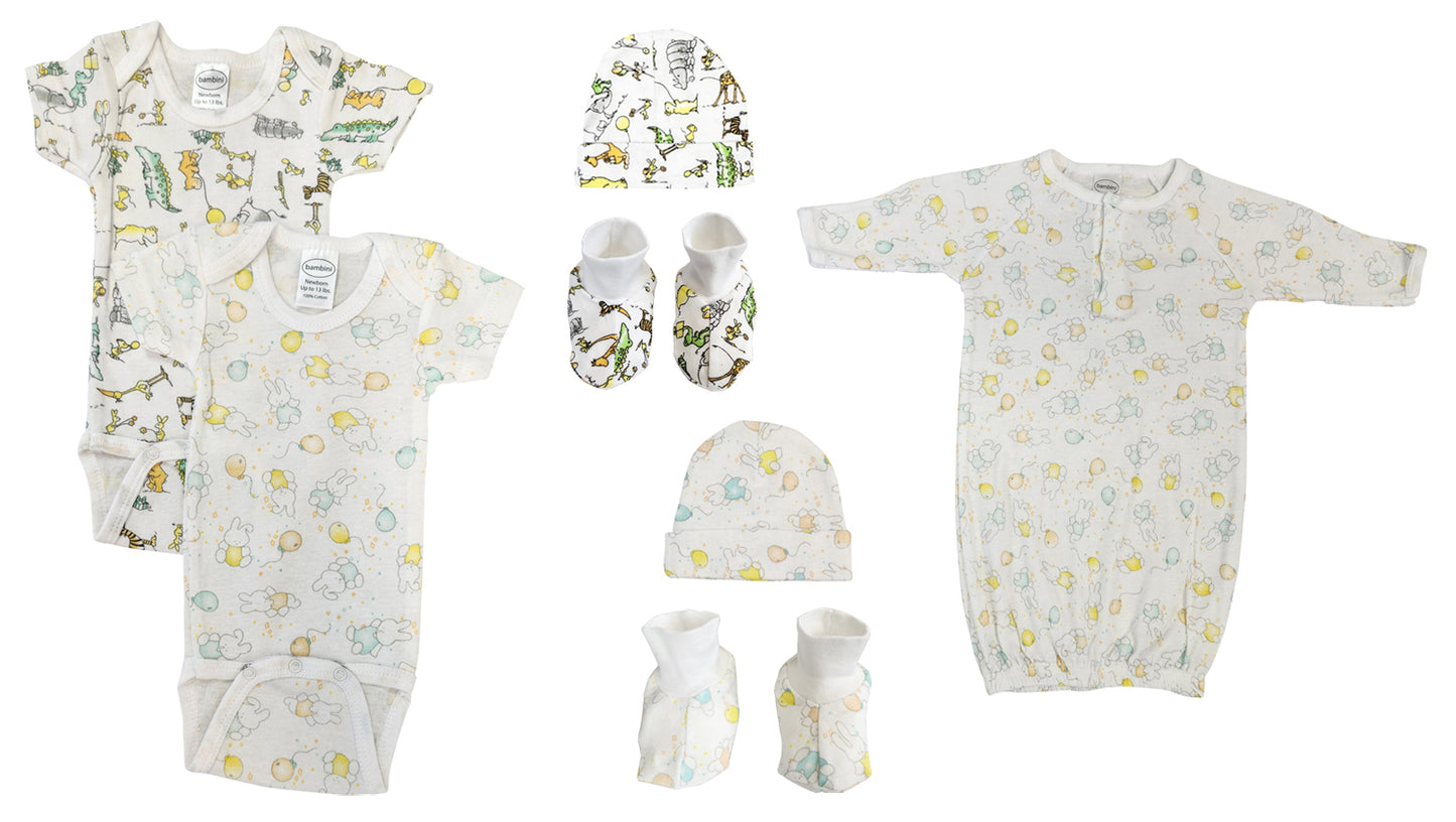 Unisex Newborn Baby 7 Pc Layette Sets NC_0655