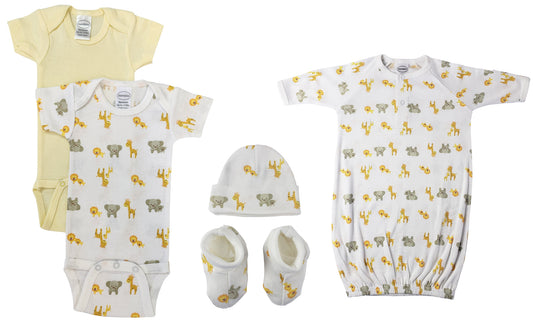 Unisex Newborn Baby 5 Pc Layette Sets NC_0688