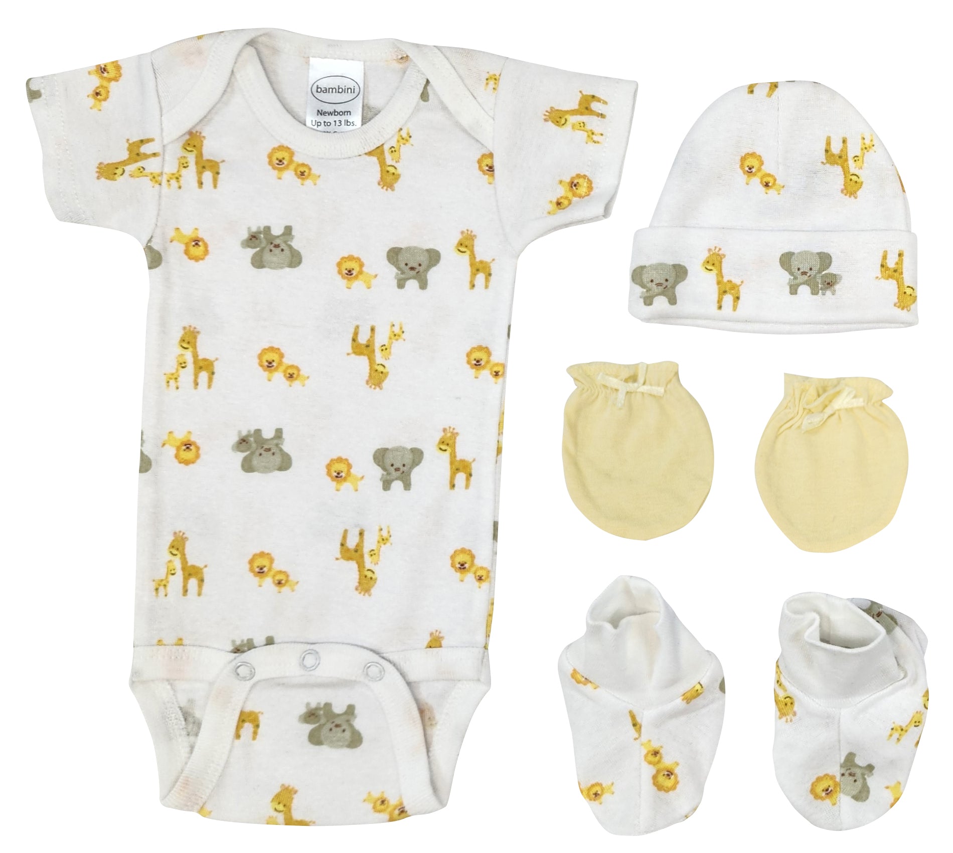 Unisex Newborn Baby 4 Pc Layette Sets NC_0690