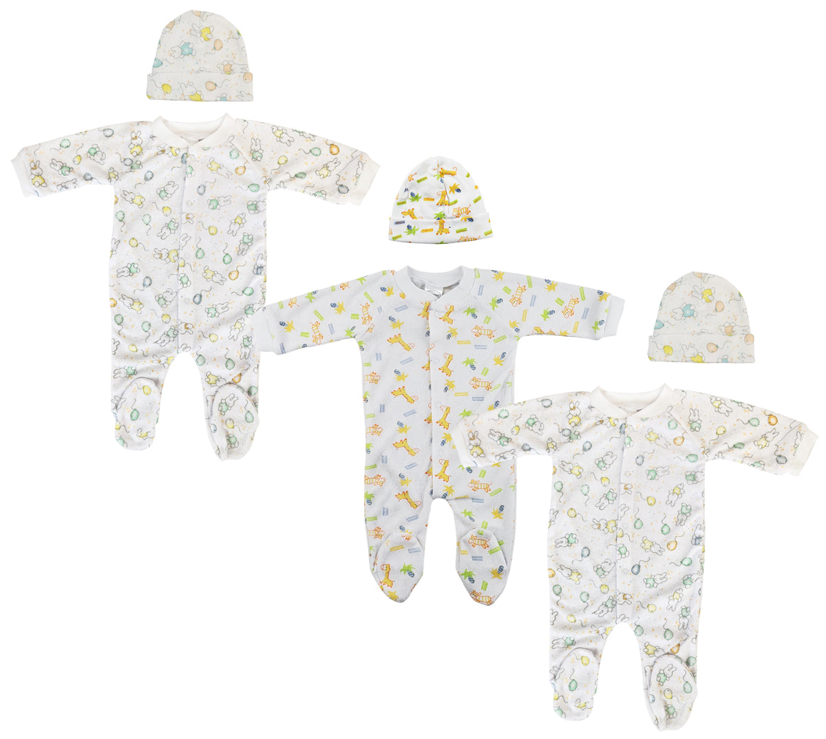 Unisex Closed-toe Sleep & Play with Caps (Pack of 6 ) NC_0701