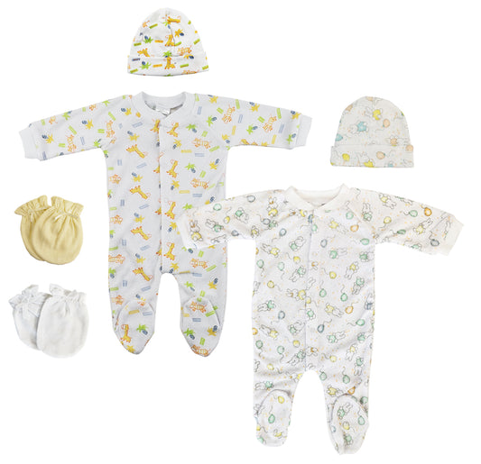 Unisex Closed-toe Sleep & Play with Caps (Pack of 6 ) NC_0709