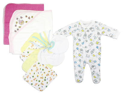 Newborn Baby Girls 10 Pc Layette Baby Shower Gift Set LS_0095