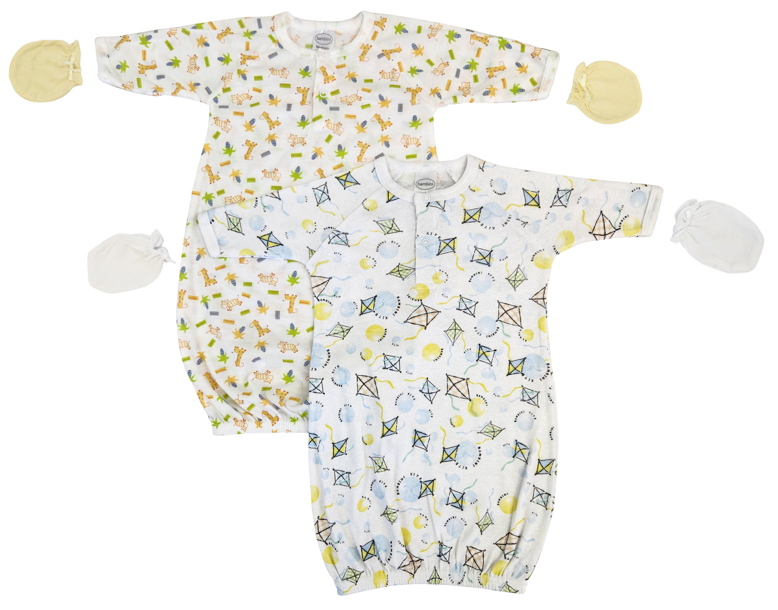 Unisex Newborn Baby 4 Piece Gown Set NC_0748