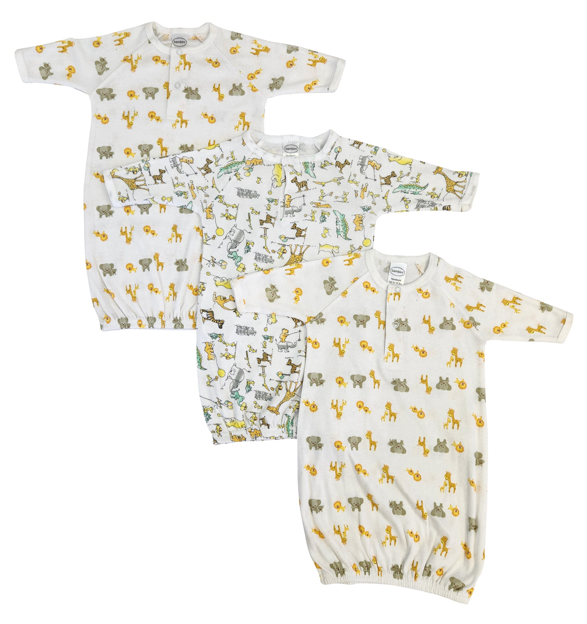 Unisex Newborn Baby 3 Piece Gown Set NC_0758