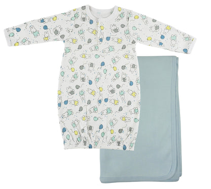 Print Infant Gown and Recieving Blanket CS_0105